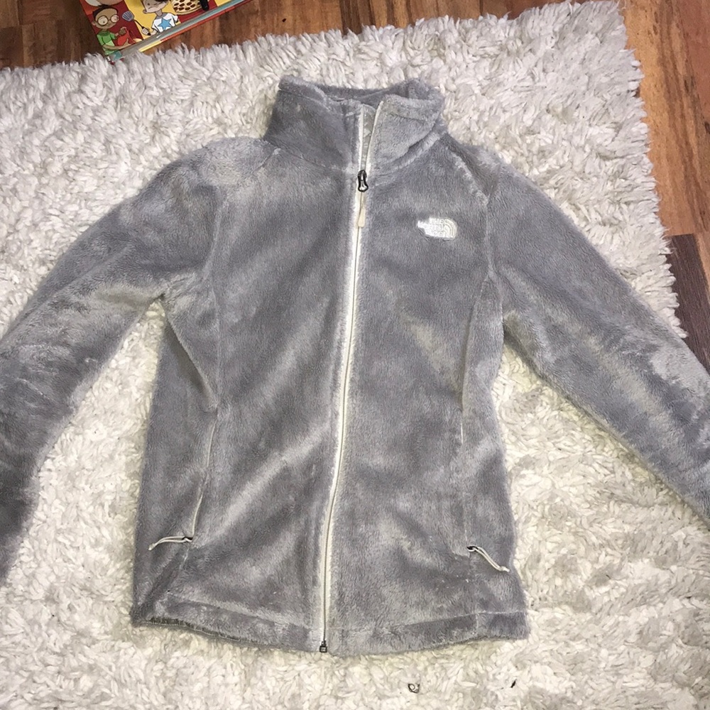 Gray North Face zip-up